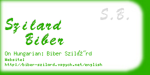 szilard biber business card